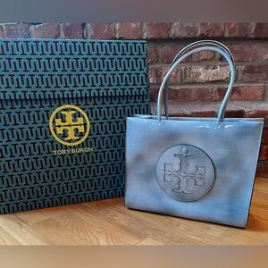 Tory Burch Blue Small Ella Bio Brush-off Tote